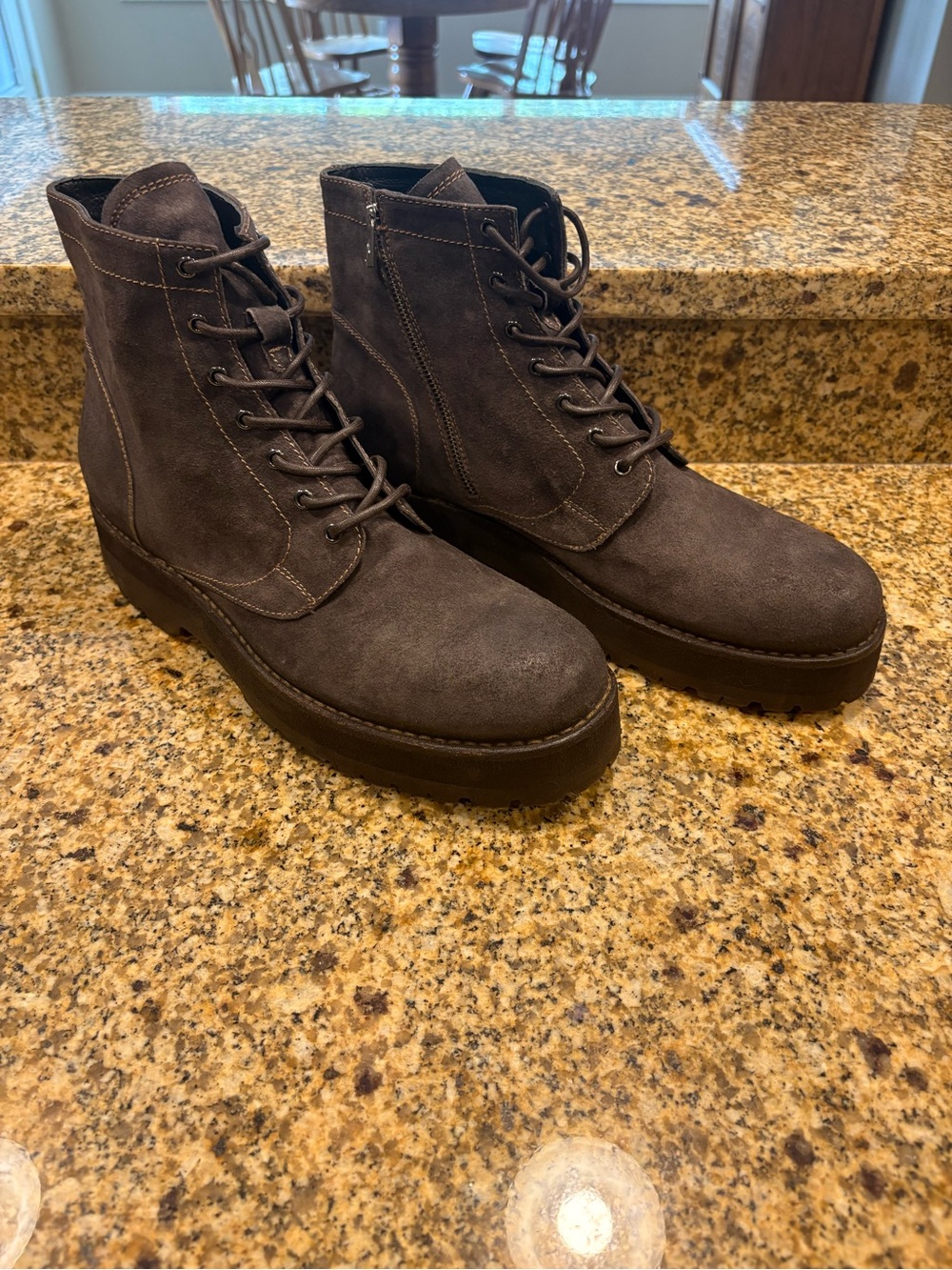 UNTAMED STREET Dark Brown suede leather mens lace up side zip boots 46 13 Camden